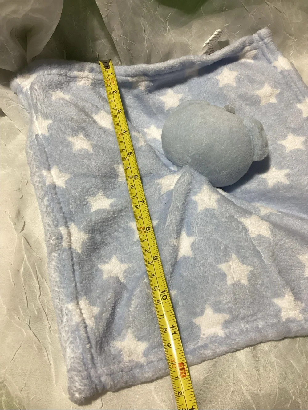 Swiggles Teddy Bear Light Blue & White Star Plush Baby Lovey Security Blanket
